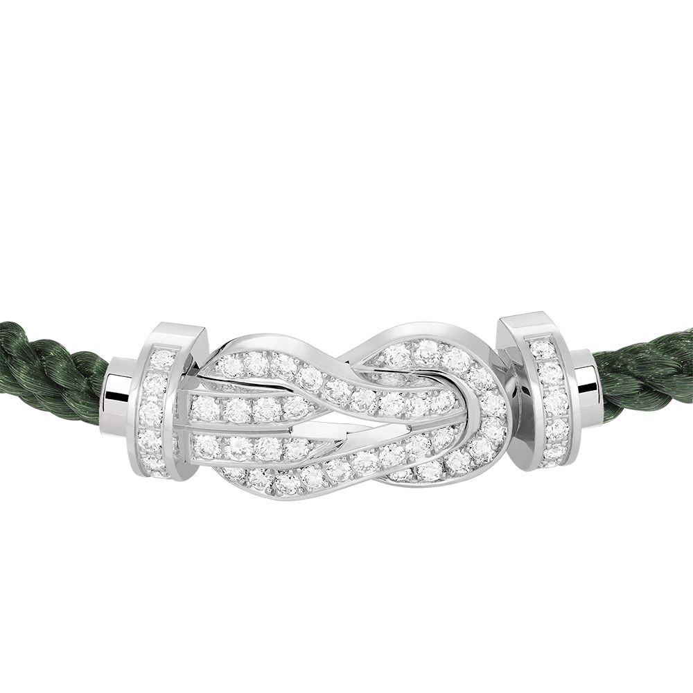FRED CHANCE INFINIE BRACELET Stainless steel and gold plating WHITE GOLD AND DIAMONDS LARGE MODEL