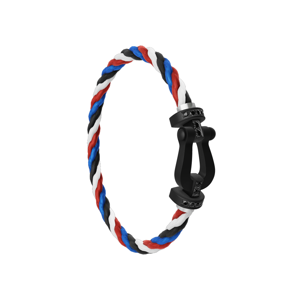 FRED FORCE 10 BRACELET BLACK TITANIUM AND BLACK DIAMONDS LARGE MODEL