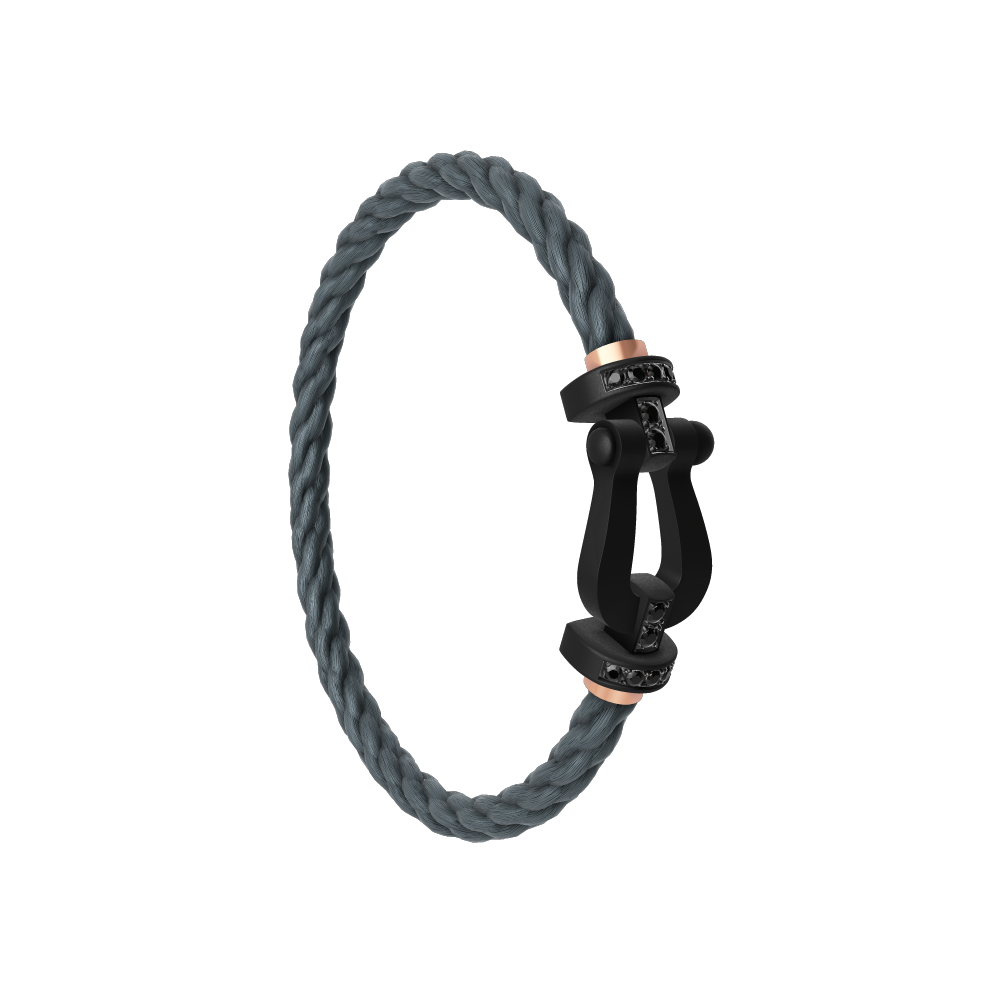 FRED FORCE 10 BRACELET BLACK TITANIUM AND BLACK DIAMONDS LARGE MODE