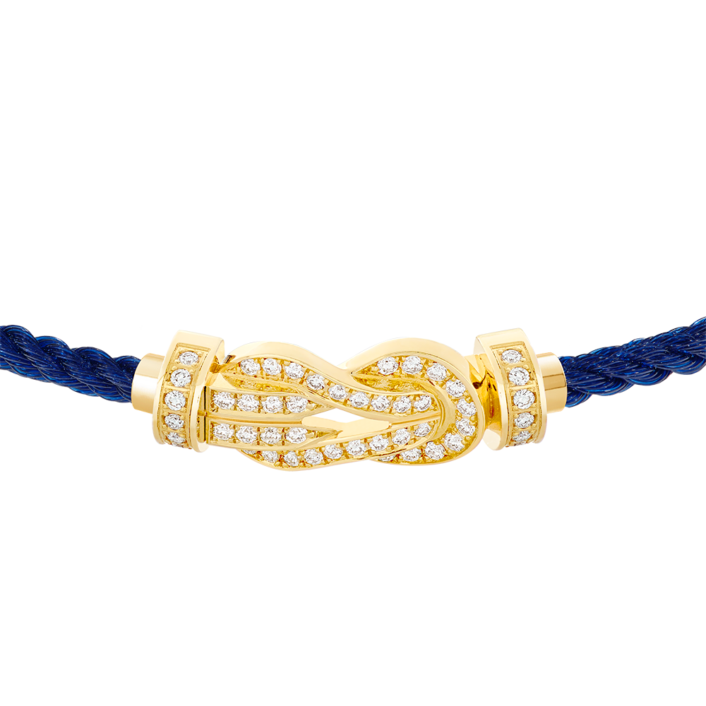 FRED CHANCE INFINIE BRACELET Stainless steel and gold plating YELLOW GOLD AND DIAMONDS MEDIUM MODEL