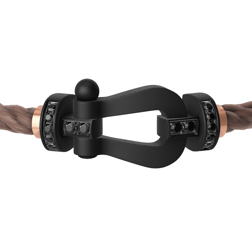 FRED FORCE 10 BRACELET BLACK TITANIUM AND BLACK DIAMONDS LARGE MODEL