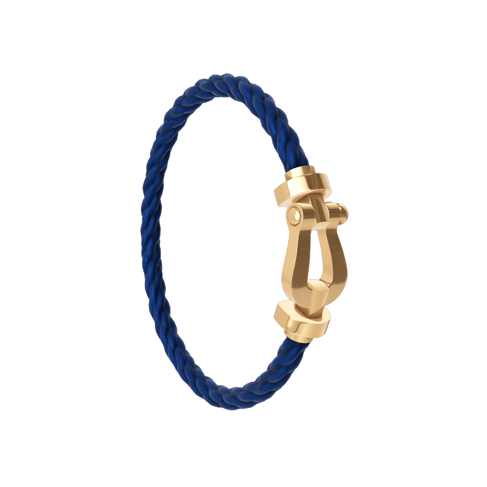 FRED FORCE 10 BRACELET Stainless steel and gold plating YELLOW GOLD LARGE MODEL