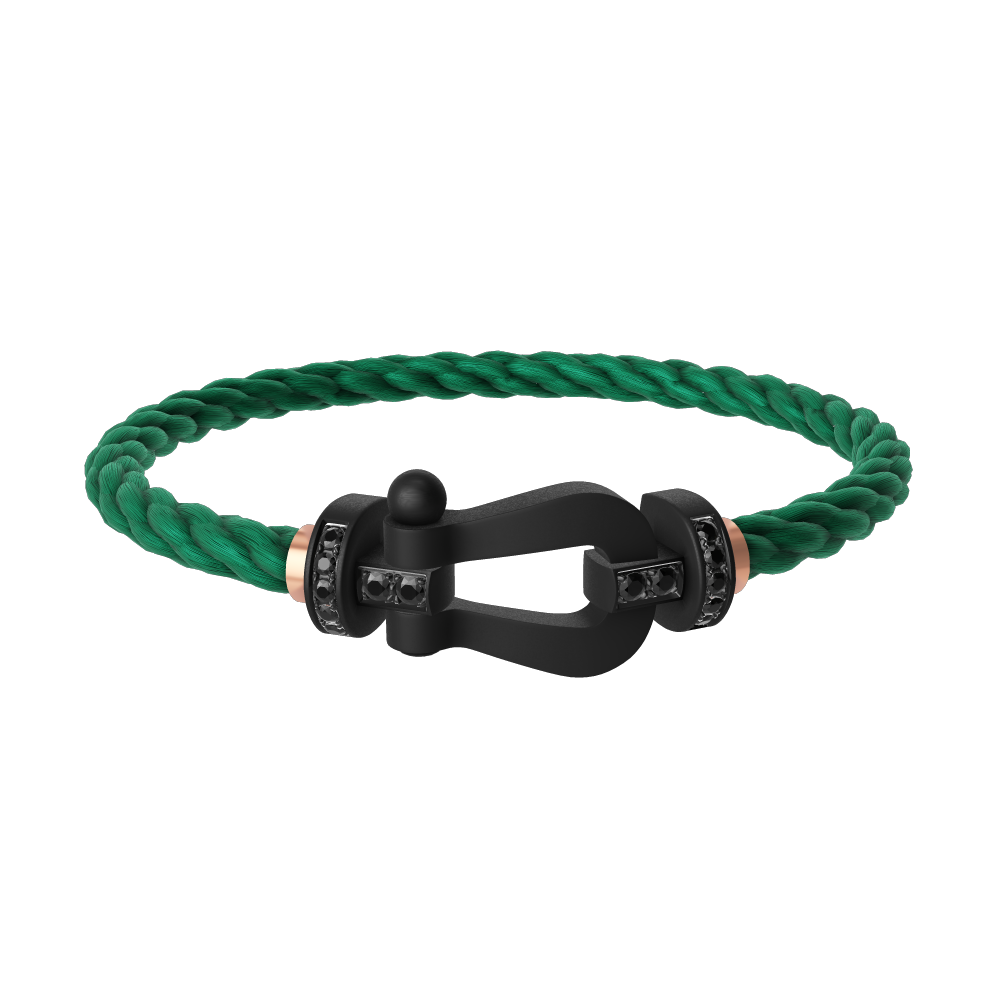 FRED FORCE 10 BRACELET BLACK TITANIUM AND BLACK DIAMONDS LARGE MODEL