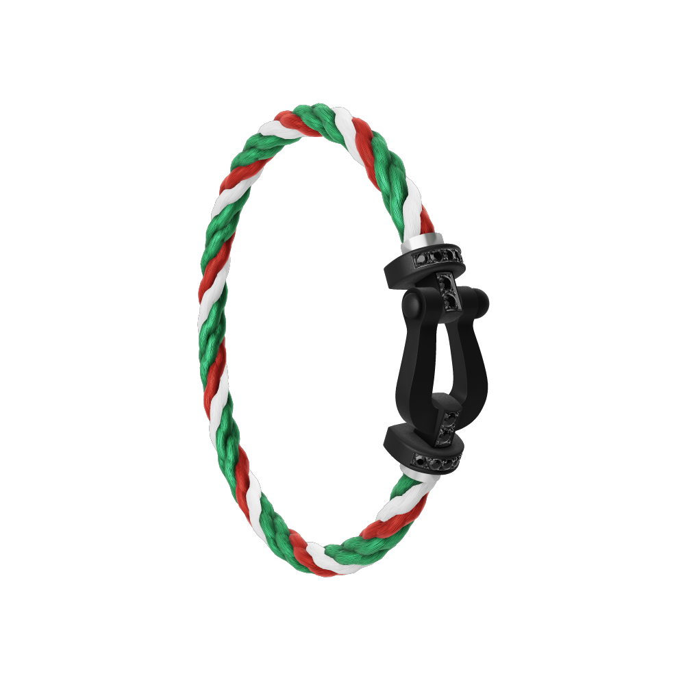 FRED FORCE 10 BRACELET BLACK TITANIUM AND BLACK DIAMONDS LARGE MODEL