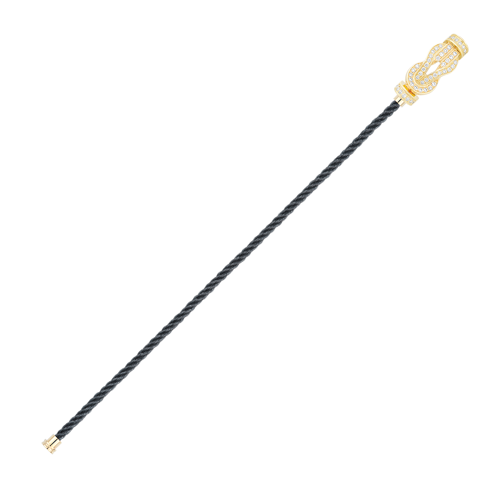 FRED CHANCE INFINIE BRACELET Stainless steel and gold plating YELLOW GOLD AND DIAMONDS MEDIUM MODEL