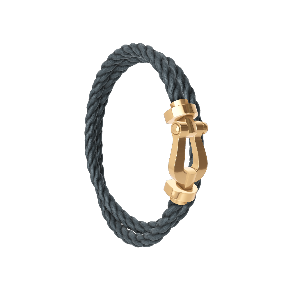 FRED FORCE 10 BRACELET Stainless steel and gold plating YELLOW GOLD LARGE MODEL