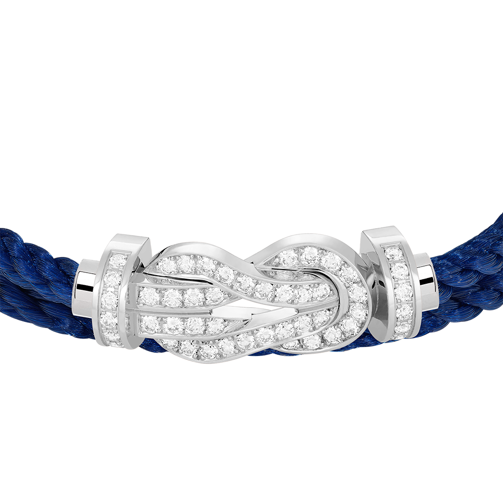 FRED CHANCE INFINIE BRACELET Stainless steel and gold plating WHITE GOLD AND DIAMONDS LARGE MODEL
