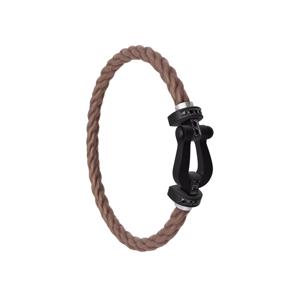 FRED FORCE 10 BRACELET BLACK TITANIUM AND BLACK DIAMONDS LARGE MODEL