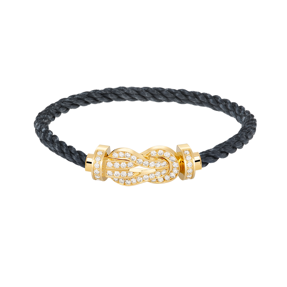 FRED CHANCE INFINIE BRACELET Stainless steel and gold plating YELLOW GOLD AND DIAMONDS LARGE MODEL