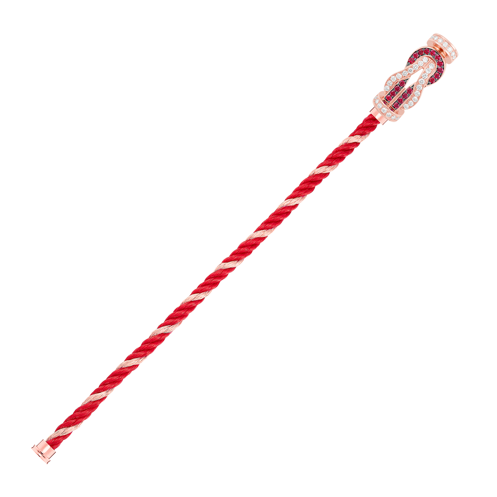 FRED CHANCE INFINIE BRACELET Stainless steel and gold plating PINK GOLD AND RUBIS LARGE MODE