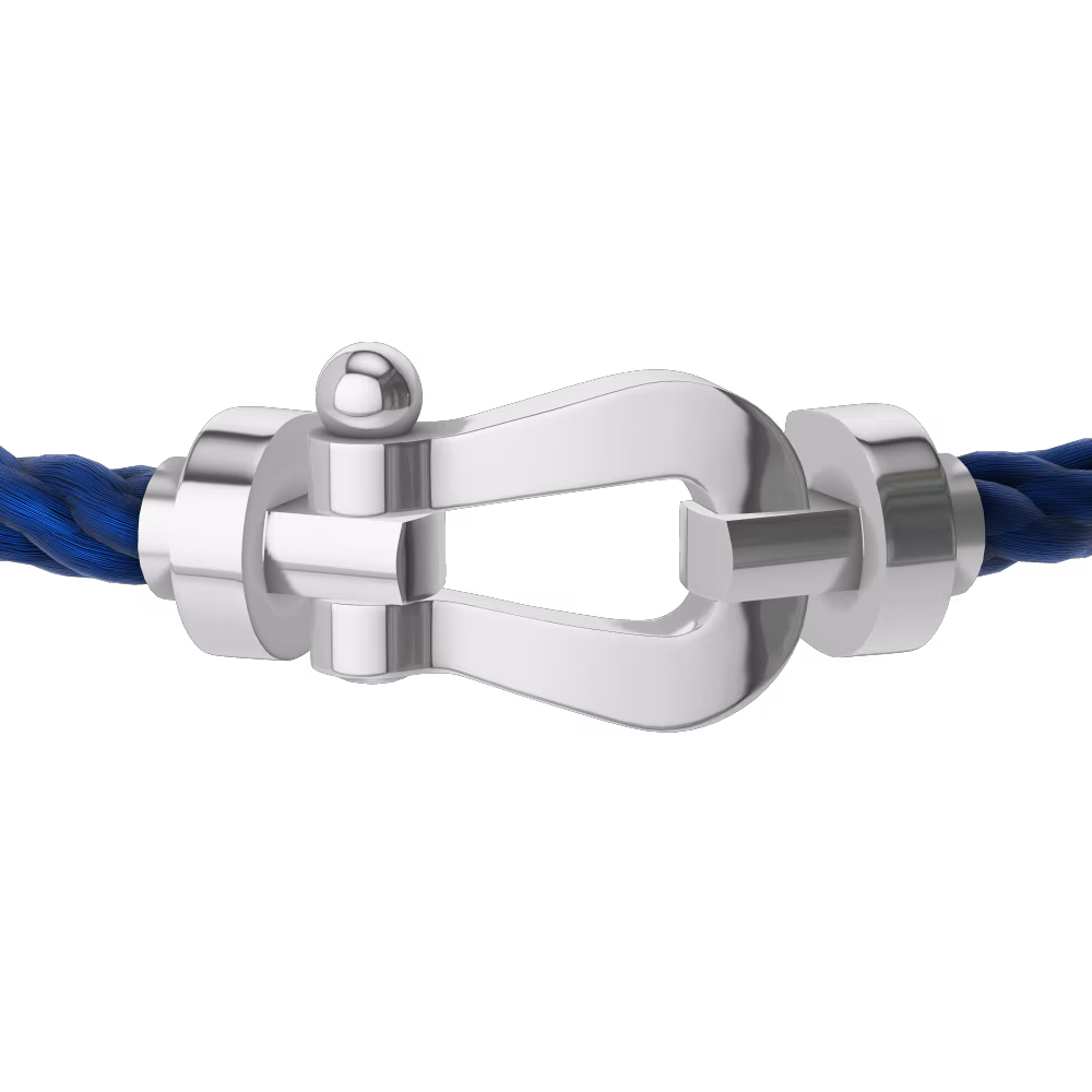 FRED FORCE 10 BRACELET Stainless steel and gold plating WHITE GOLD LARGE MODEL