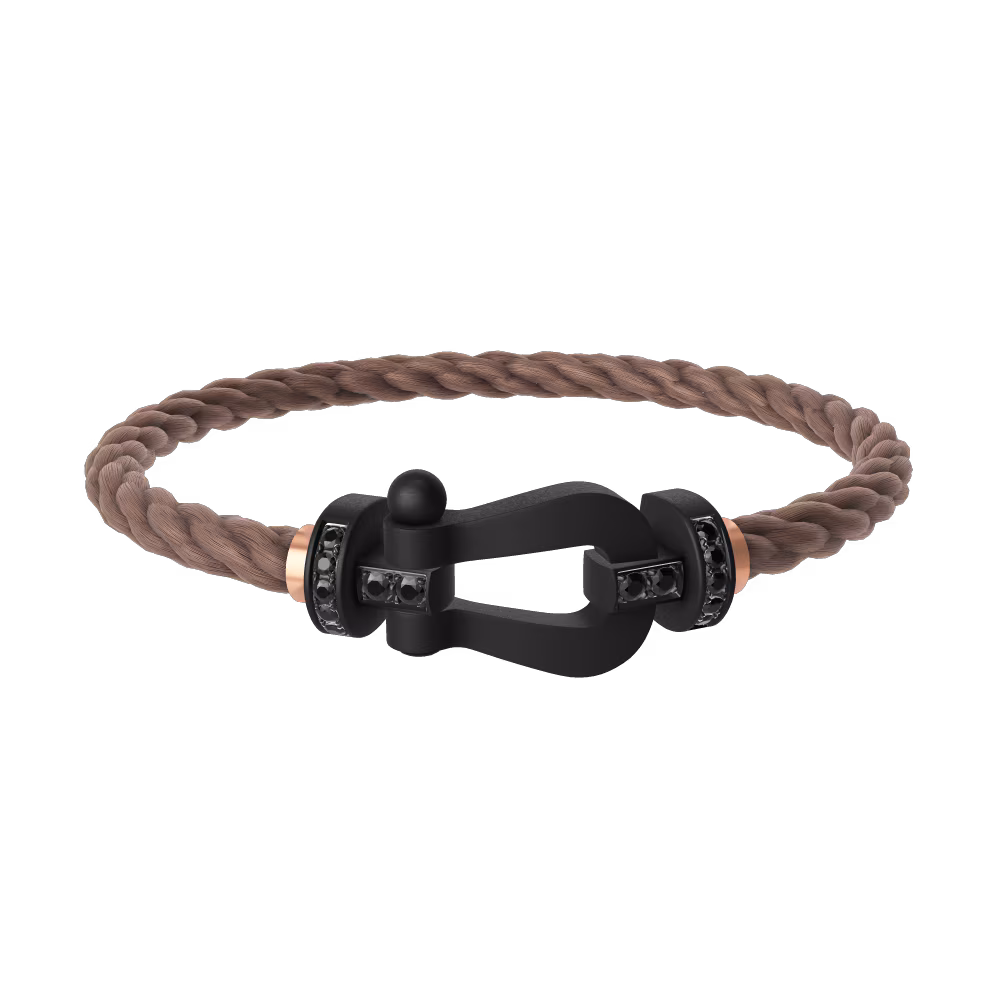 FRED FORCE 10 BRACELET BLACK TITANIUM AND BLACK DIAMONDS LARGE MODEL