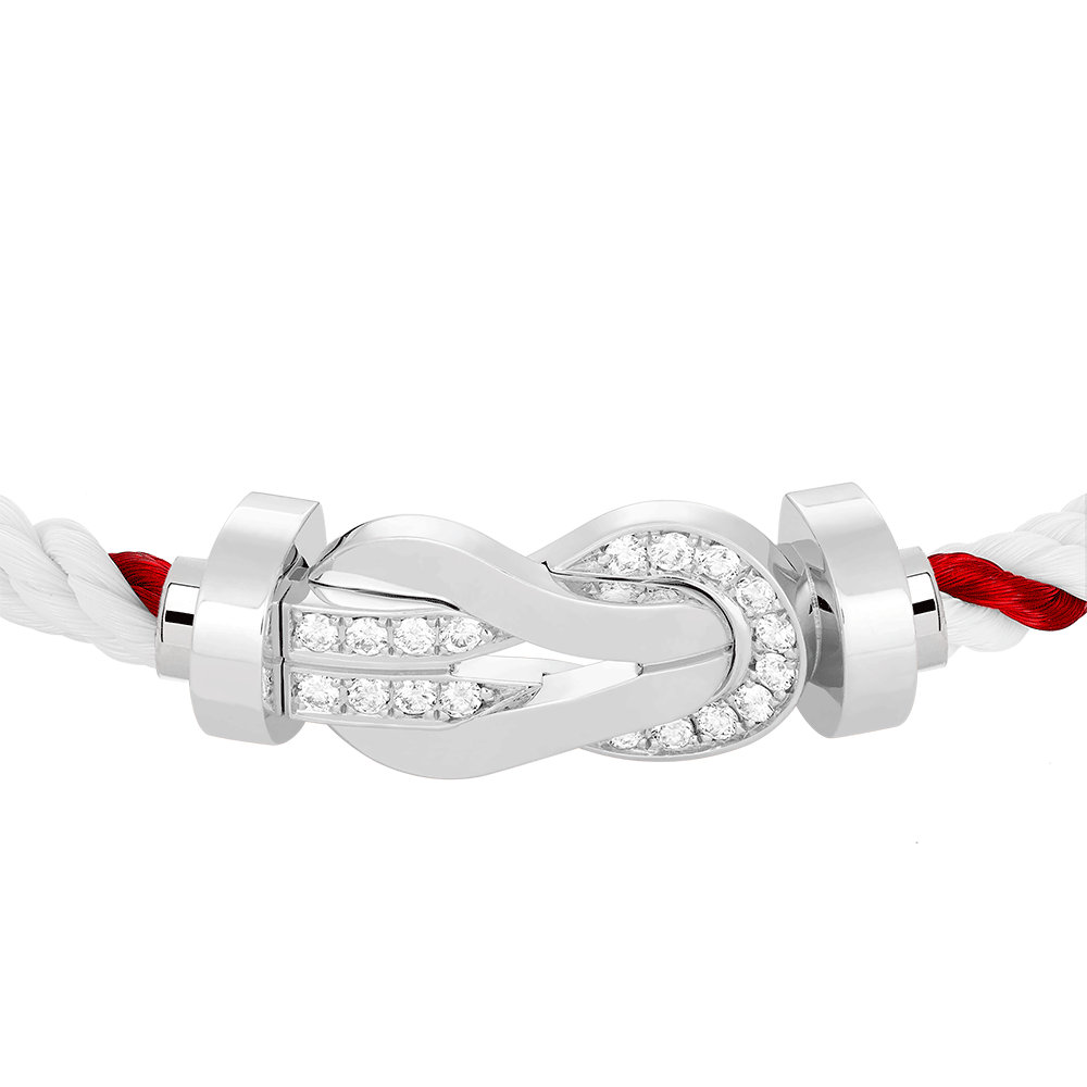 FRED CHANCE INFINIE BRACELET Stainless steel and gold plating WHITE GOLD AND DIAMONDS LARGE MODEL