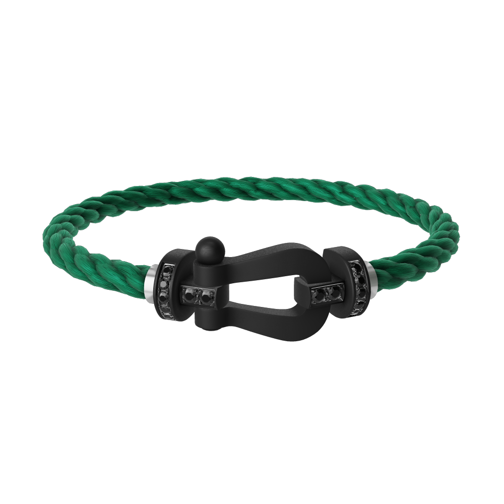 FRED FORCE 10 BRACELET BLACK TITANIUM AND BLACK DIAMONDS LARGE MODEL