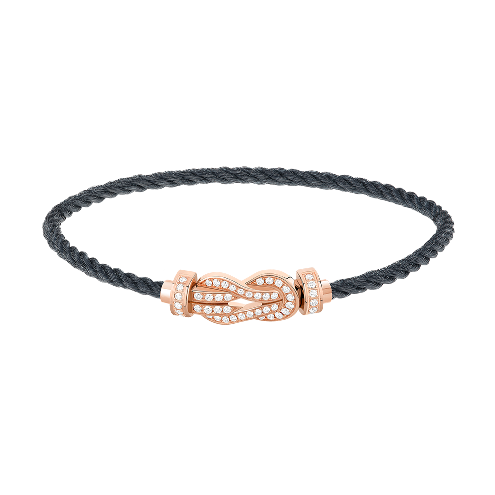 FRED CHANCE INFINIE BRACELET Stainless steel and gold plating PINK GOLD AND DIAMONDS MEDIUM MODEL