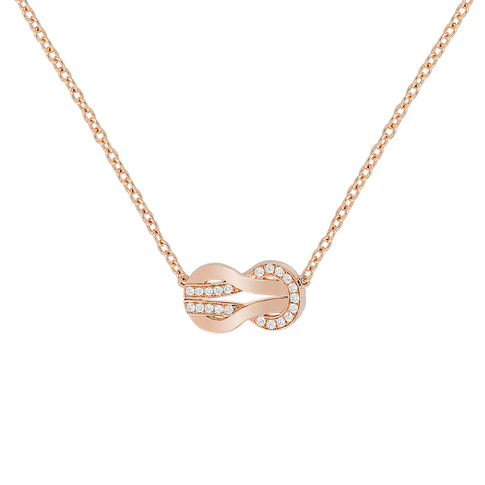 FRED CHANCE INFINIE NECKLACE Stainless steel and gold plating PINK GOLD MEDIUM MODEL