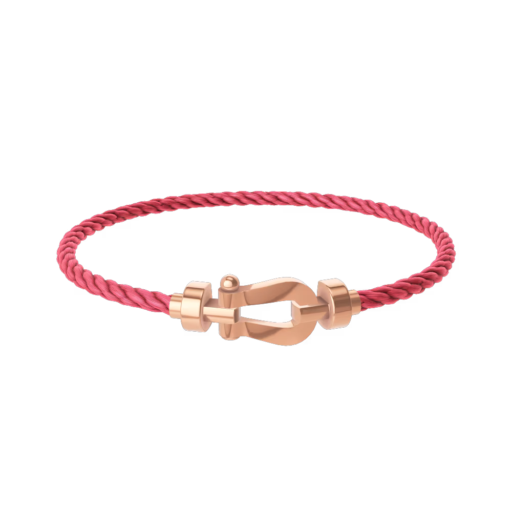 FRED FORCE 10 BRACELET Stainless steel and gold plating WHITE GOLD AND BLUE SAPPHIRES LARGE MODEL