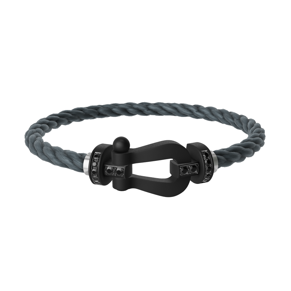 FRED FORCE 10 BRACELET BLACK TITANIUM AND BLACK DIAMONDS LARGE MODEL