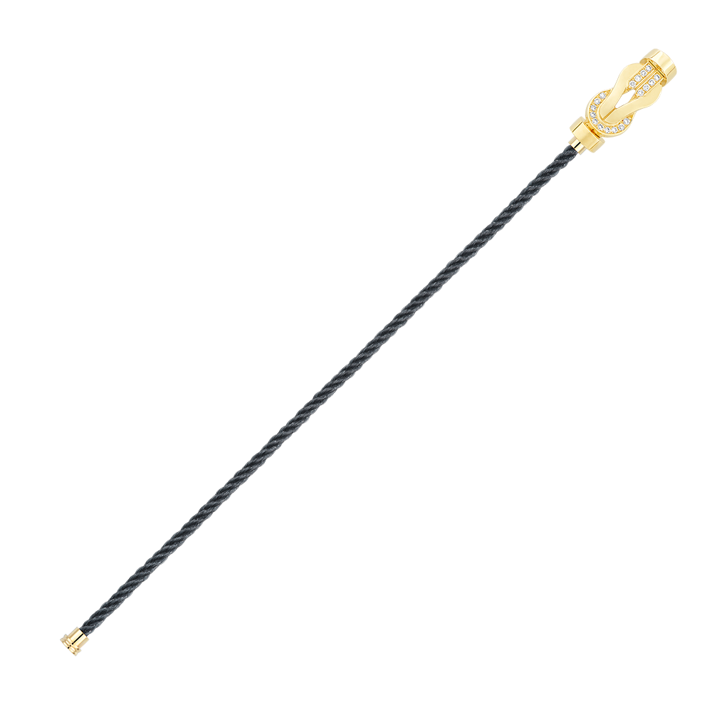 FRED CHANCE INFINIE BRACELET Stainless steel and gold plating YELLOW GOLD AND DIAMONDS MEDIUM MODEL