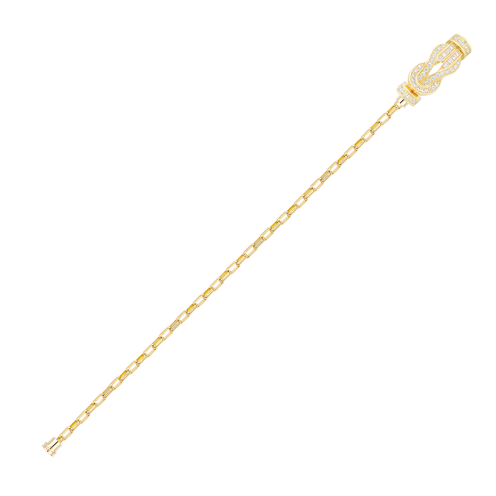 FRED CHANCE INFINIE BRACELET Stainless steel and gold plating YELLOW GOLD AND DIAMONDS MEDIUM MODEL