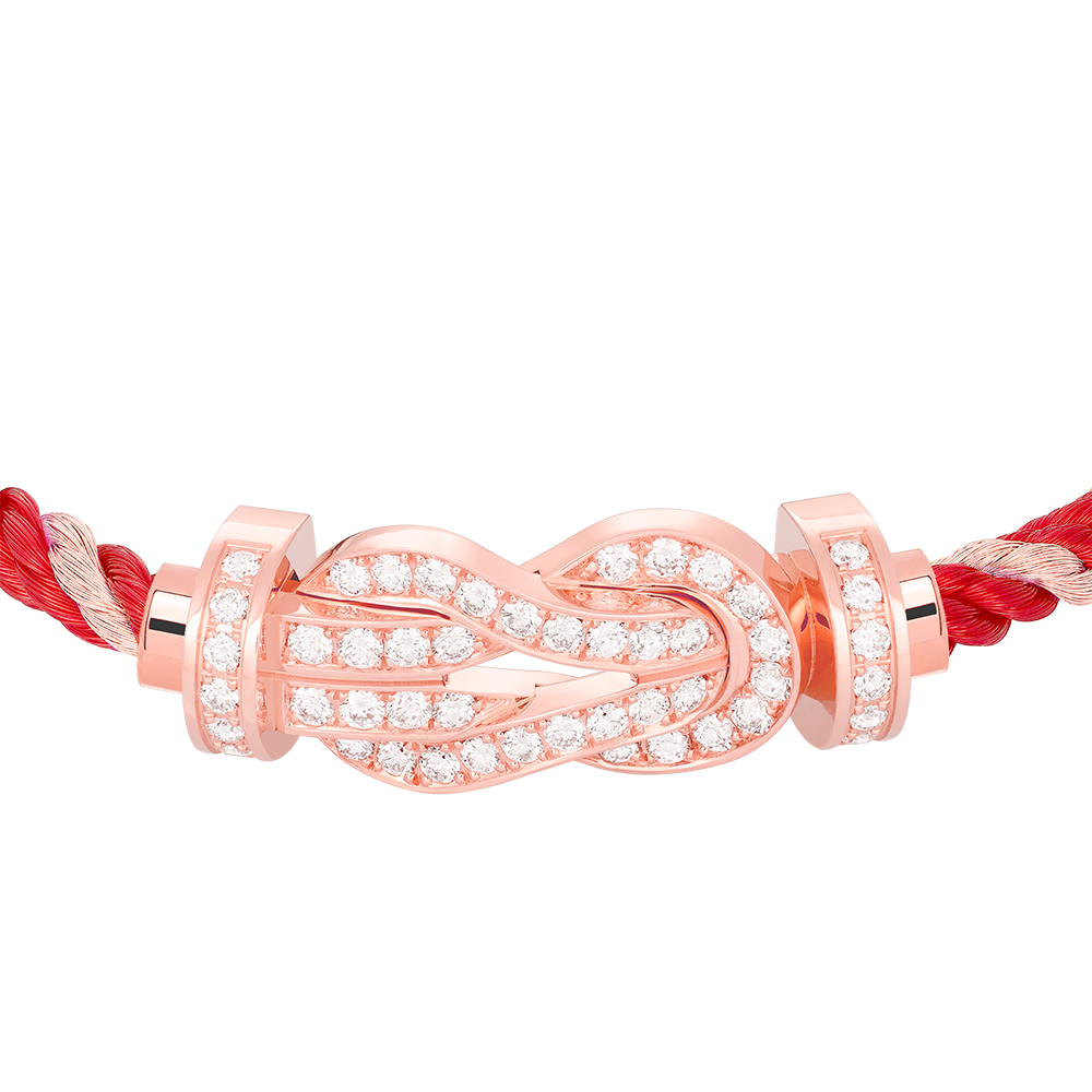 FRED CHANCE INFINIE BRACELET Stainless steel and gold plating PINK GOLD AND DIAMONDS LARGE MODEL