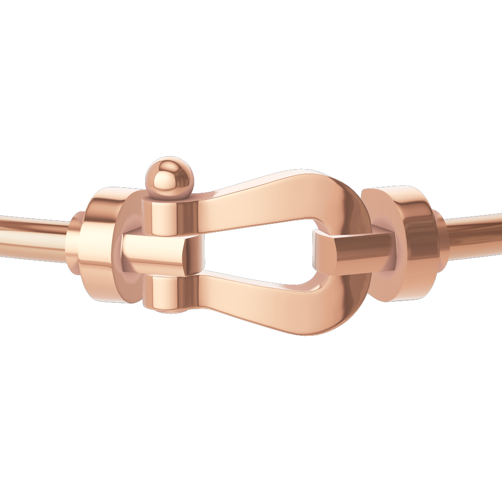 FRED FORCE 10 BRACELET Stainless steel and gold plating PINK GOLD LARGE MODEL