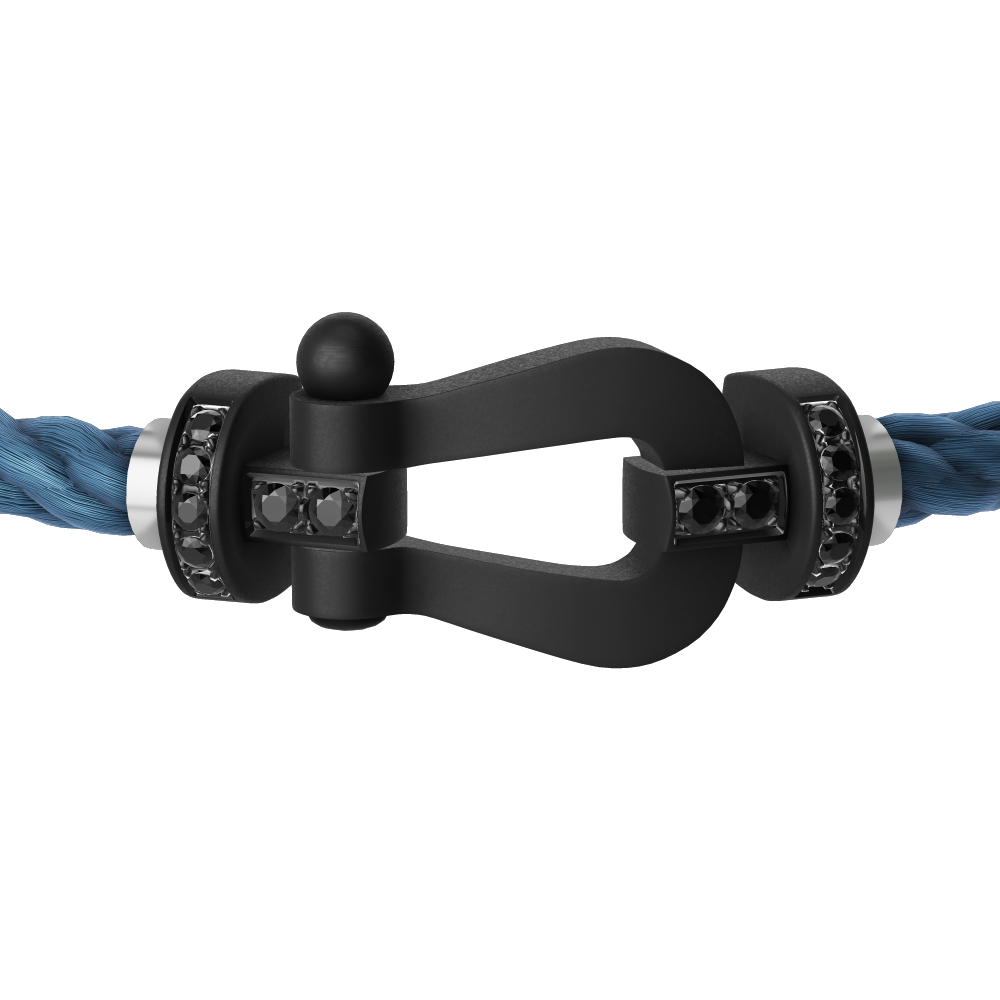 FRED FORCE 10 BRACELET BLACK TITANIUM AND BLACK DIAMONDS LARGE MODEL