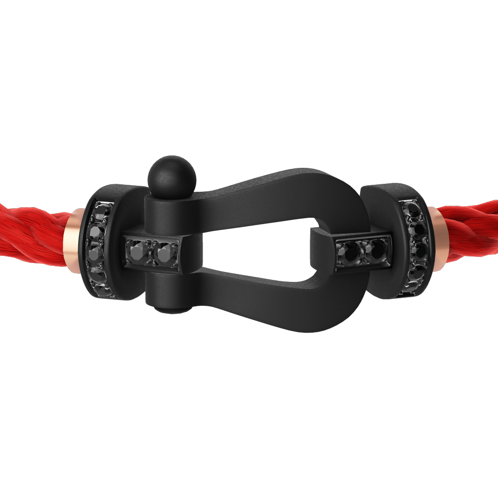 FRED FORCE 10 BRACELET BLACK TITANIUM AND BLACK DIAMONDS LARGE MODEL