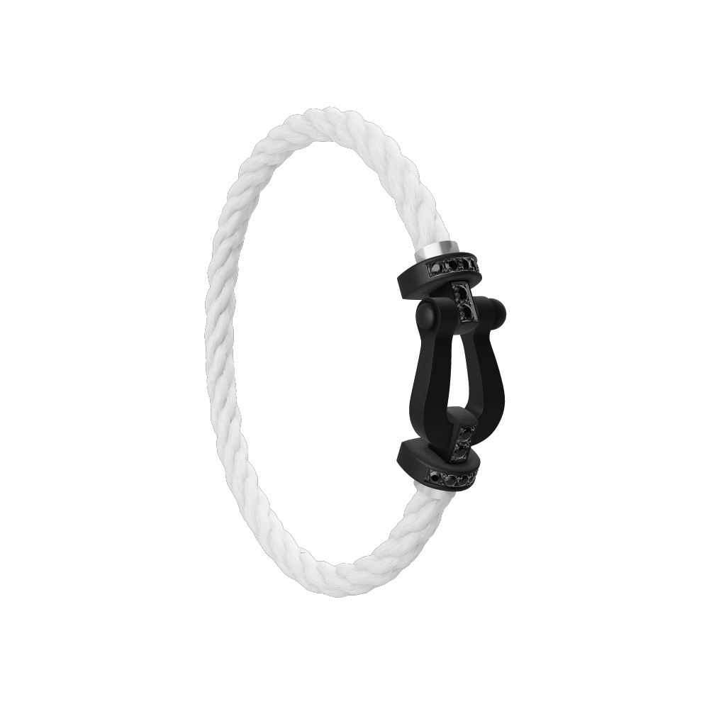 FRED FORCE 10 BRACELET BLACK TITANIUM AND BLACK DIAMONDS LARGE MODEL