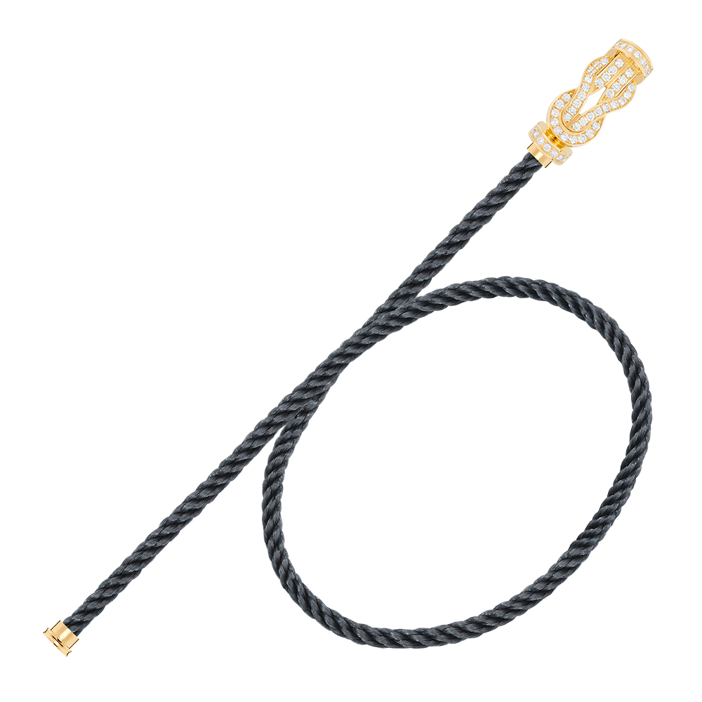 FRED CHANCE INFINIE BRACELET Stainless steel and gold plating YELLOW GOLD AND DIAMONDS LARGE MODEL