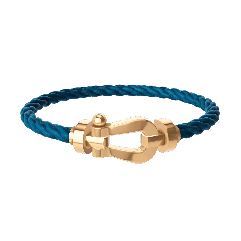 FRED FORCE 10 BRACELET Stainless steel and gold plating YELLOW GOLD LARGE MODEL