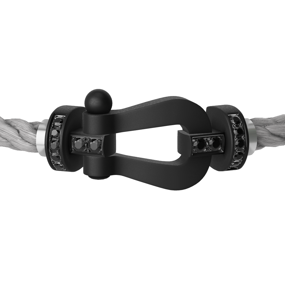 FRED FORCE 10 BRACELET BLACK TITANIUM AND BLACK DIAMONDS LARGE MODEL