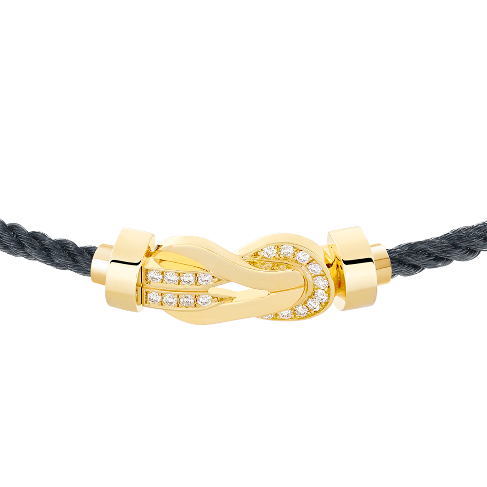 FRED CHANCE INFINIE BRACELET Stainless steel and gold plating YELLOW GOLD AND DIAMONDS MEDIUM MODEL