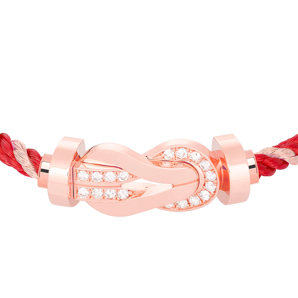 FRED CHANCE INFINIE BRACELET Stainless steel and gold plating PINK GOLD AND DIAMONDS LARGE MODEL