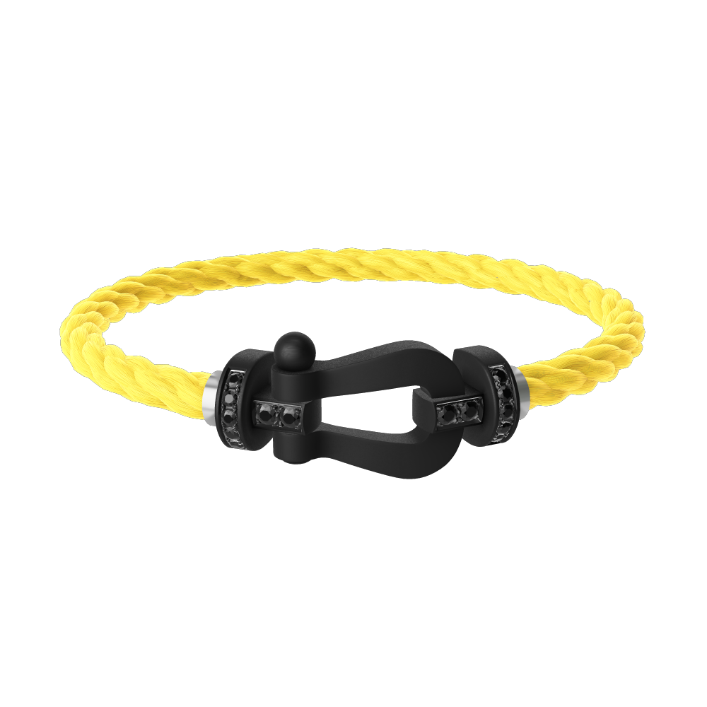 FRED FORCE 10 BRACELET BLACK TITANIUM AND BLACK DIAMONDS LARGE MODEL