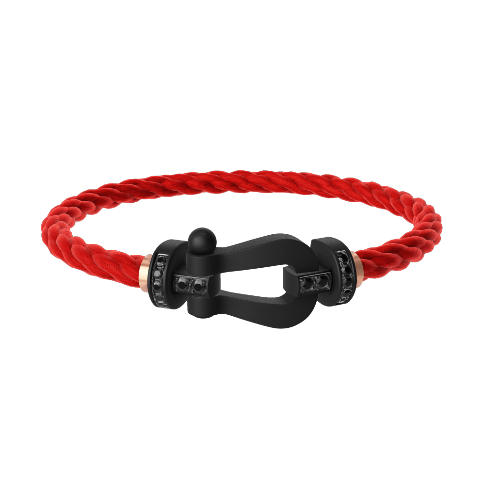 FRED FORCE 10 BRACELET BLACK TITANIUM AND BLACK DIAMONDS LARGE MODEL