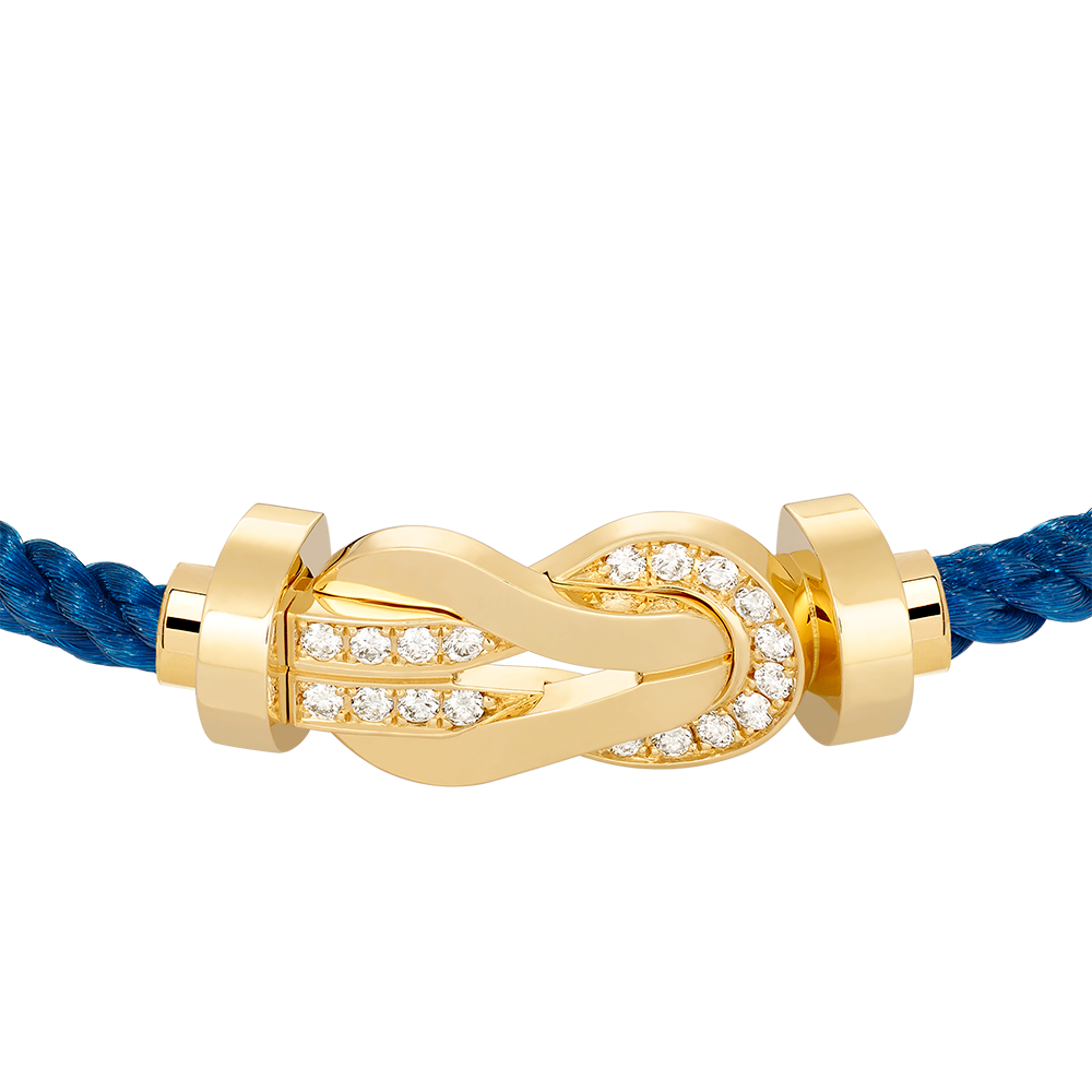 FRED CHANCE INFINIE BRACELET Stainless steel and gold plating YELLOW GOLD AND DIAMONDS LARGE MODEL