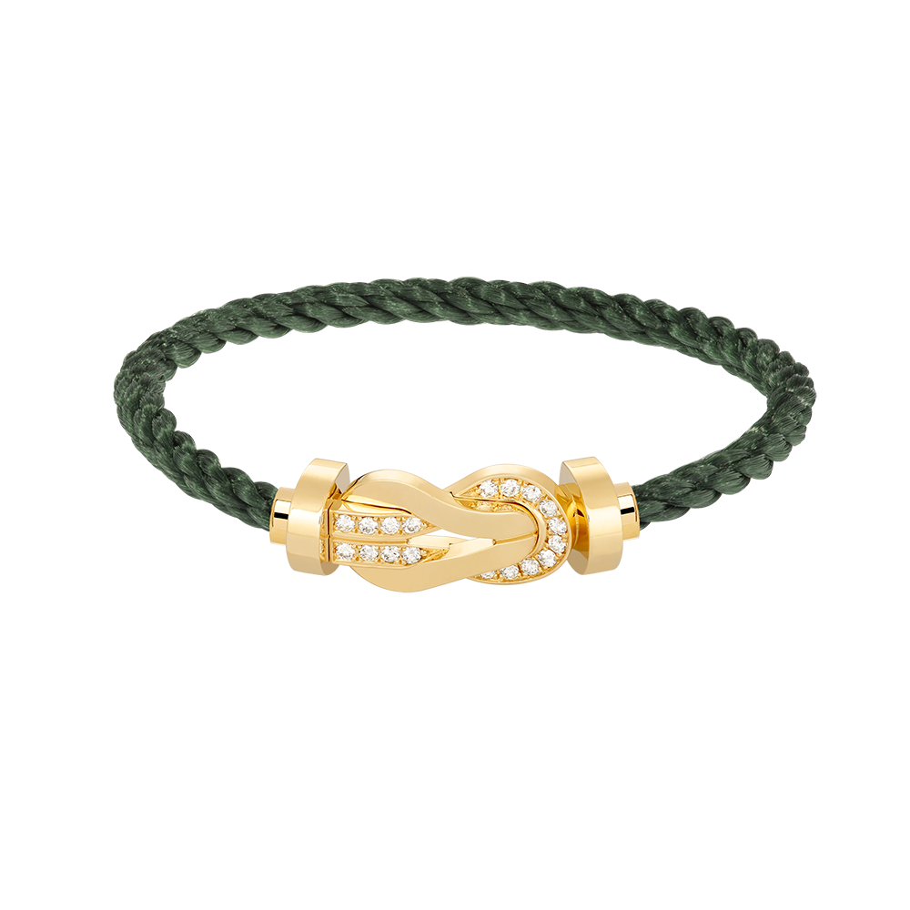 FRED CHANCE INFINIE BRACELET Stainless steel and gold plating YELLOW GOLD AND DIAMONDS LARGE MODEL