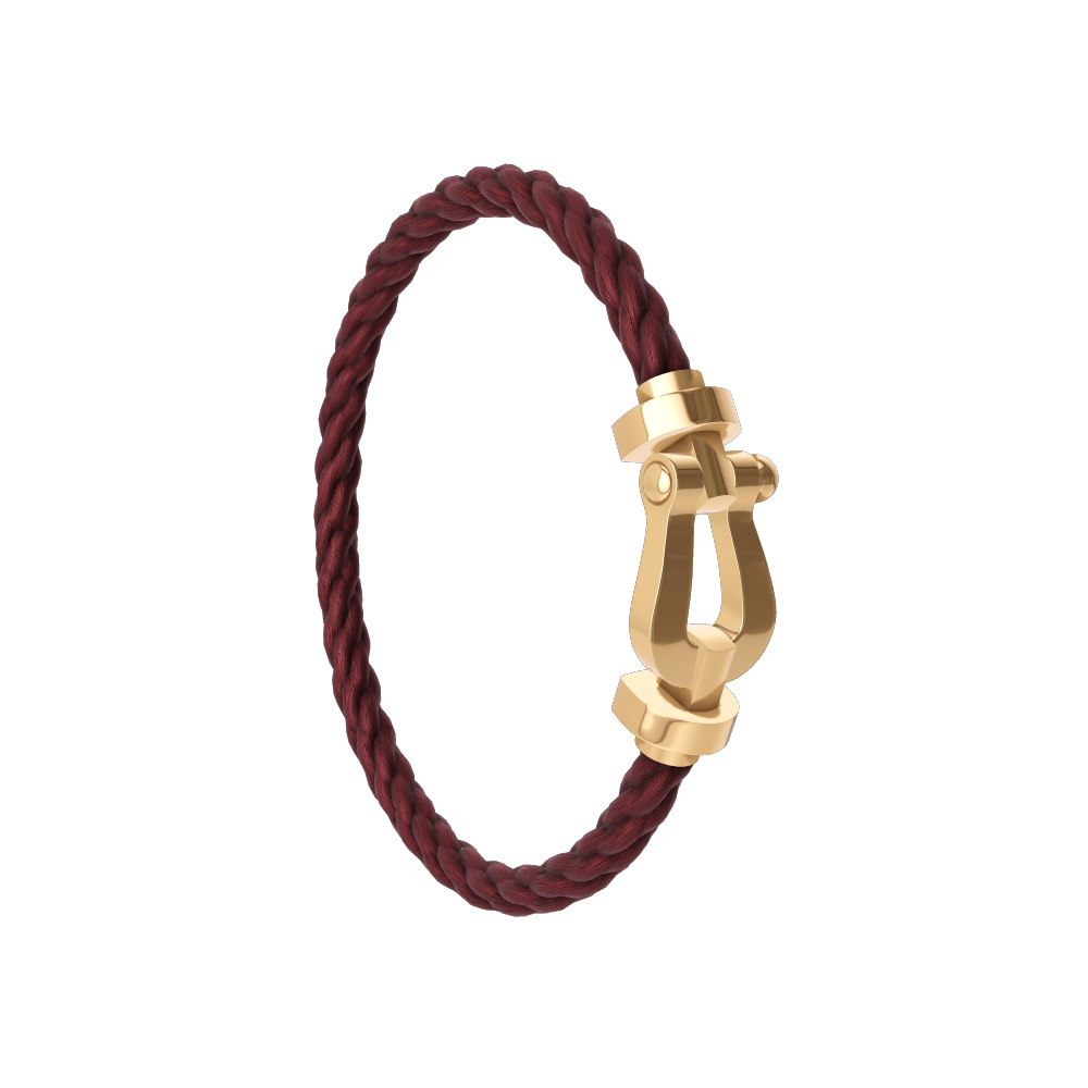 FRED FORCE 10 BRACELET Stainless steel and gold plating YELLOW GOLD LARGE MODEL