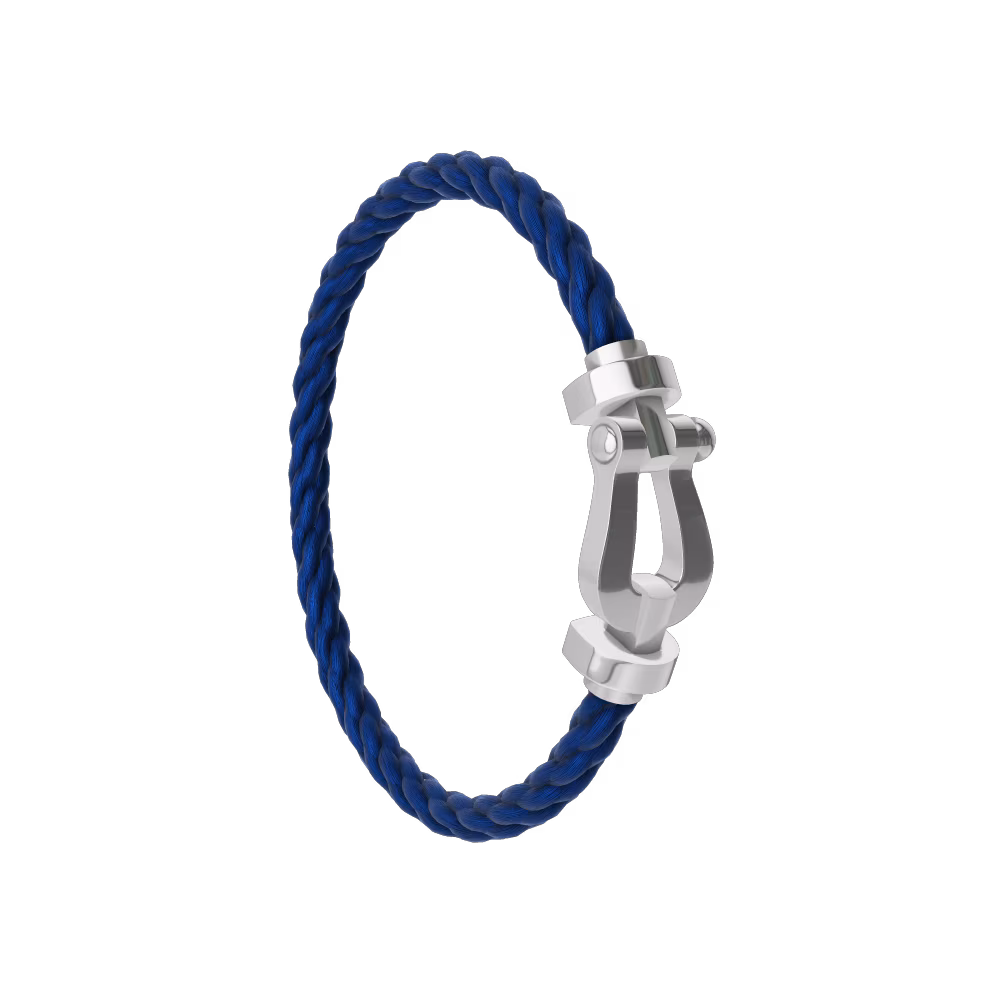 FRED FORCE 10 BRACELET Stainless steel and gold plating WHITE GOLD LARGE MODEL