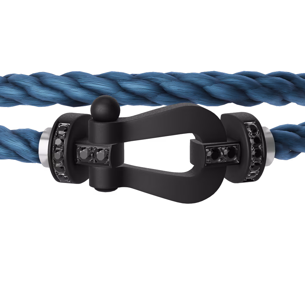 FRED FORCE 10 BRACELET BLACK TITANIUM AND BLACK DIAMONDS LARGE MODEL