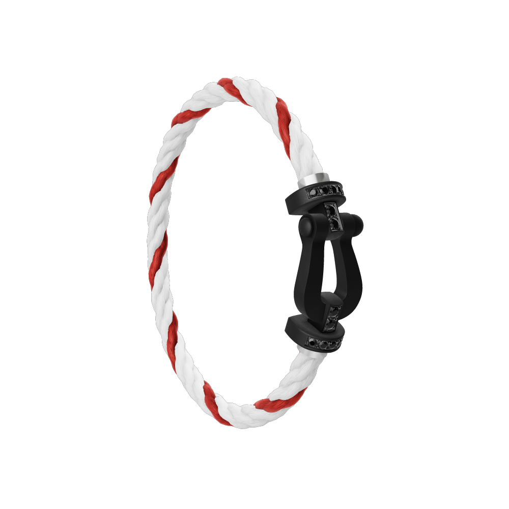 FRED FORCE 10 BRACELET BLACK TITANIUM AND BLACK DIAMONDS LARGE MODEL