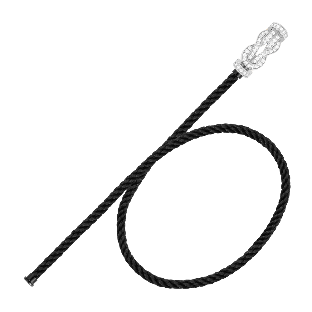 FRED CHANCE INFINIE BRACELET Stainless steel and gold plating WHITE GOLD AND DIAMONDS LARGE MODEL