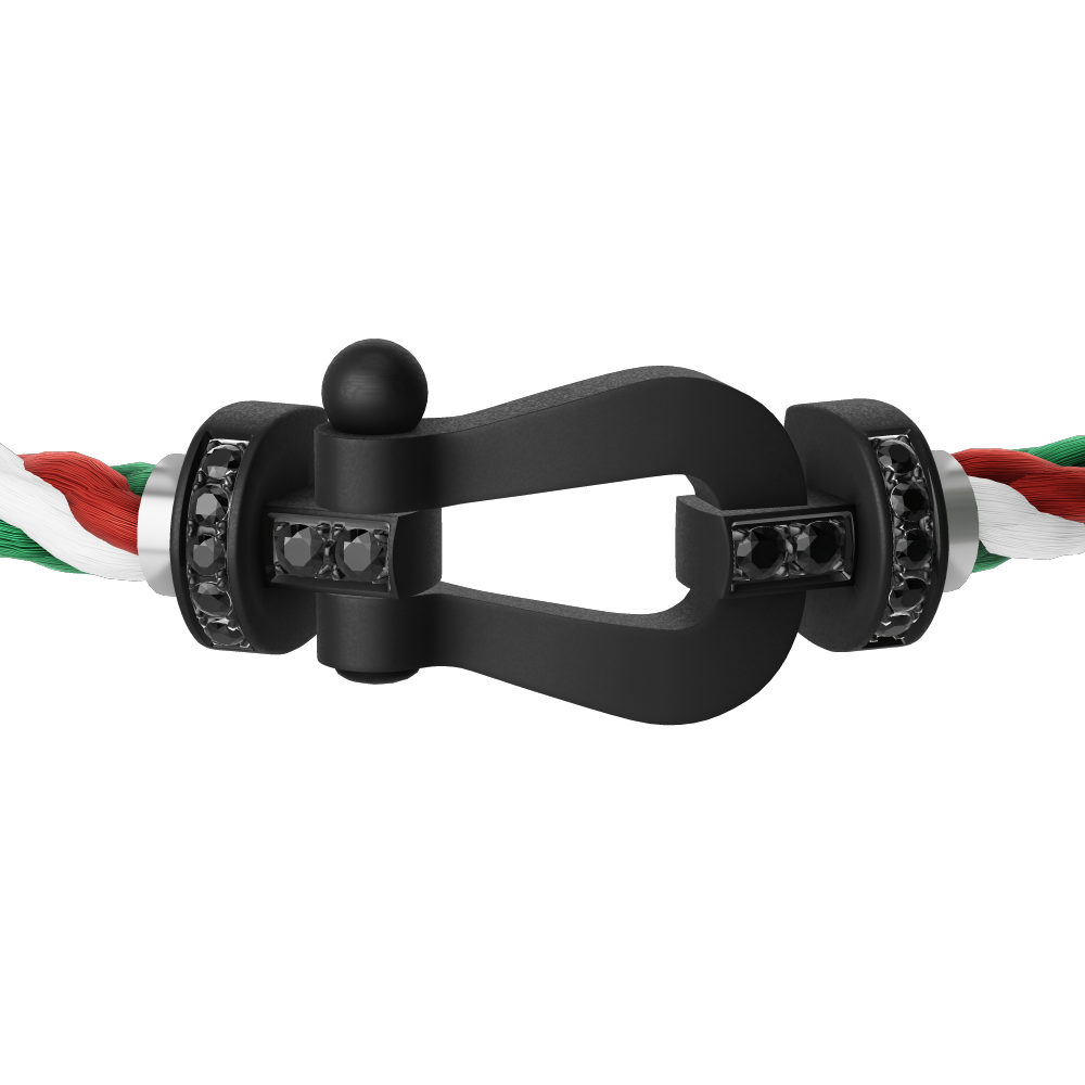 FRED FORCE 10 BRACELET BLACK TITANIUM AND BLACK DIAMONDS LARGE MODEL