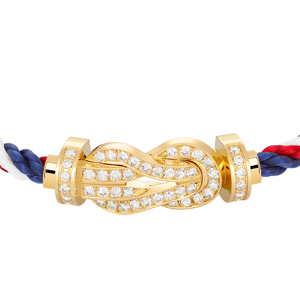 FRED CHANCE INFINIE BRACELET Stainless steel and gold plating YELLOW GOLD AND DIAMONDS LARGE MODEL