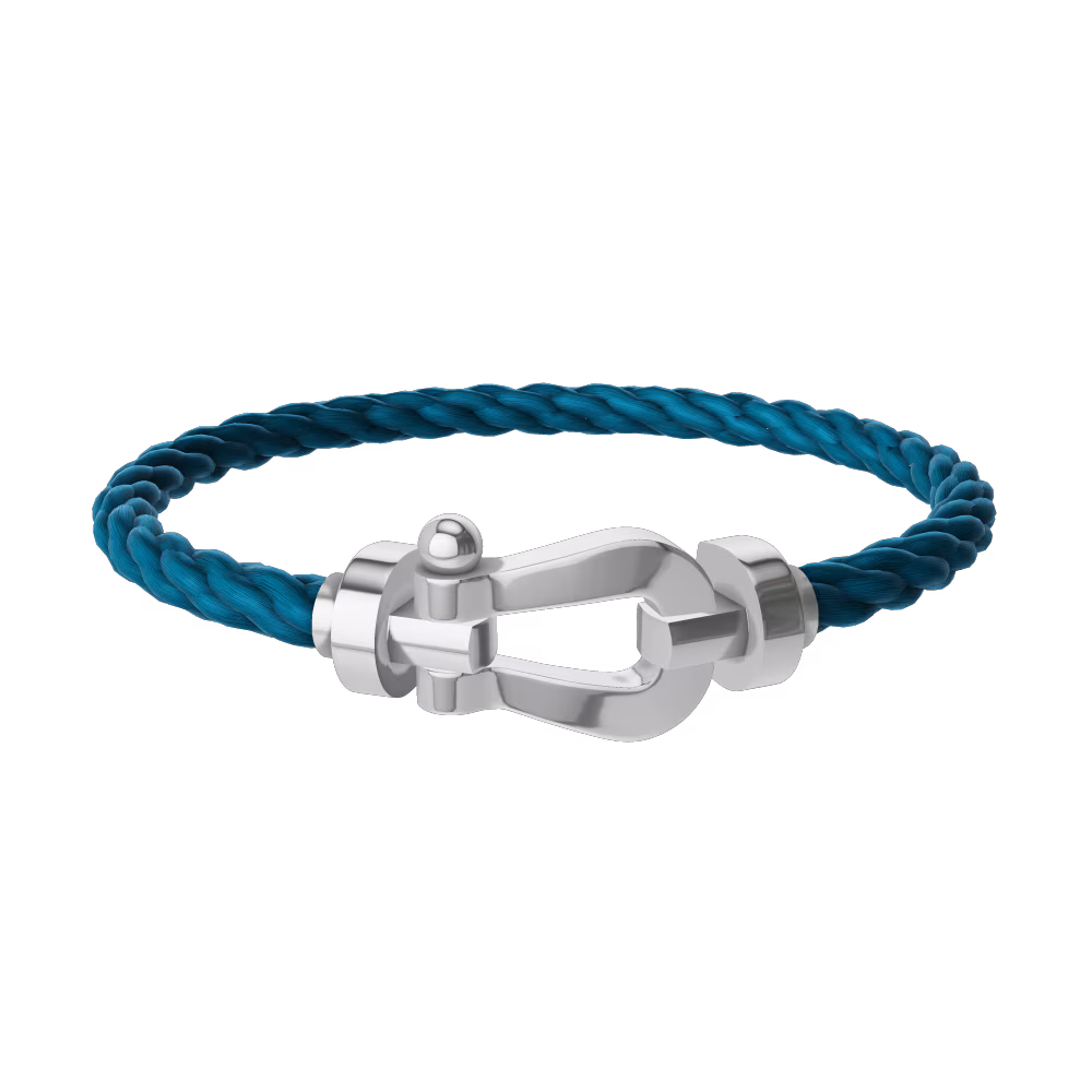 FRED FORCE 10 BRACELET Stainless steel and gold plating WHITE GOLD LARGE MODEL