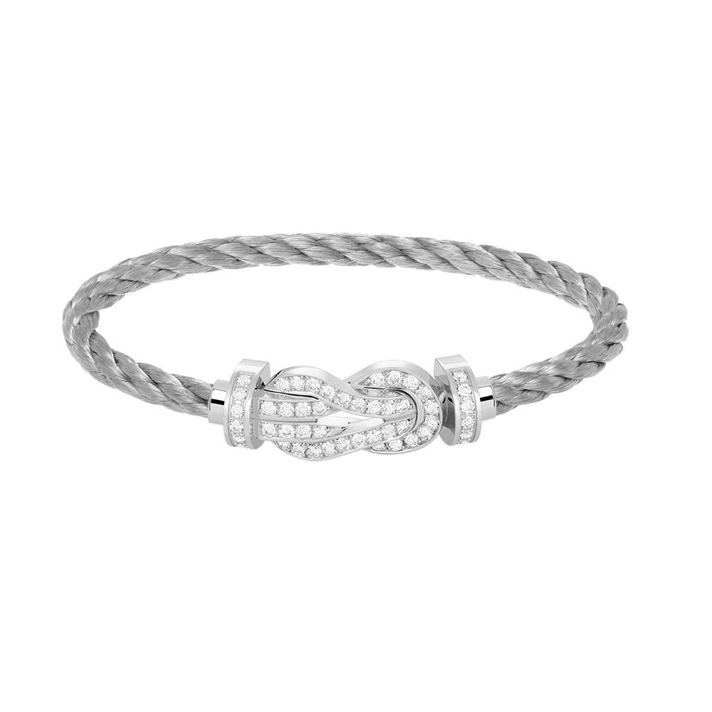 FRED CHANCE INFINIE BRACELET Stainless steel and gold plating WHITE GOLD AND DIAMONDS LARGE MODEL