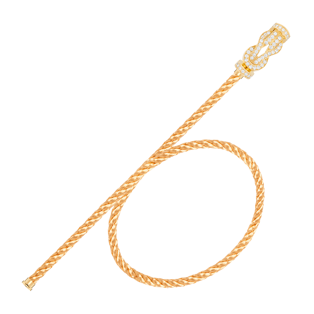 FRED CHANCE INFINIE BRACELET Stainless steel and gold plating YELLOW GOLD AND DIAMONDS LARGE MODEL