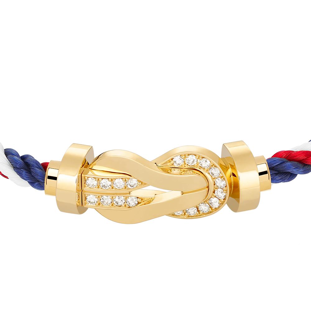 FRED CHANCE INFINIE BRACELET Stainless steel and gold plating YELLOW GOLD AND DIAMONDS LARGE MODEL