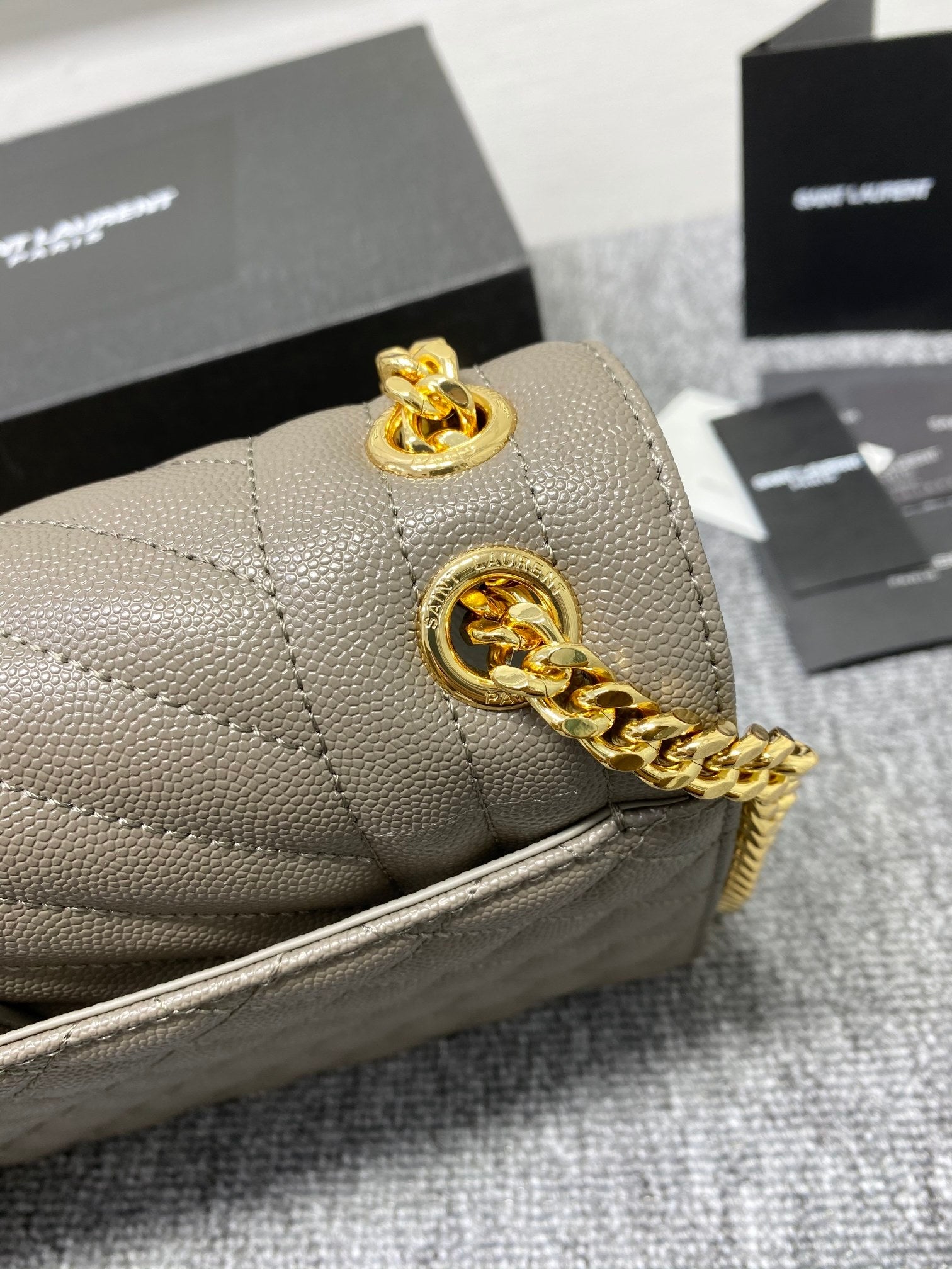 YSL  Envelope Medium Bag In Mix Matelasse Grain  De Poudre Embossed Leather